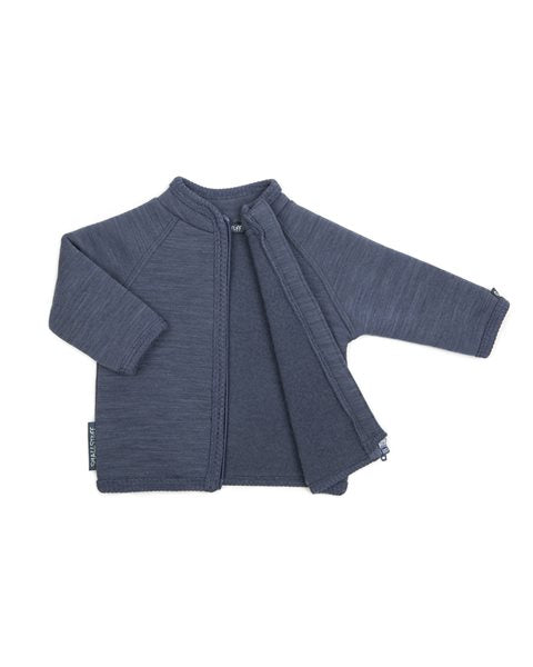 Ullarflíspeysa með rennilás | Denim melange