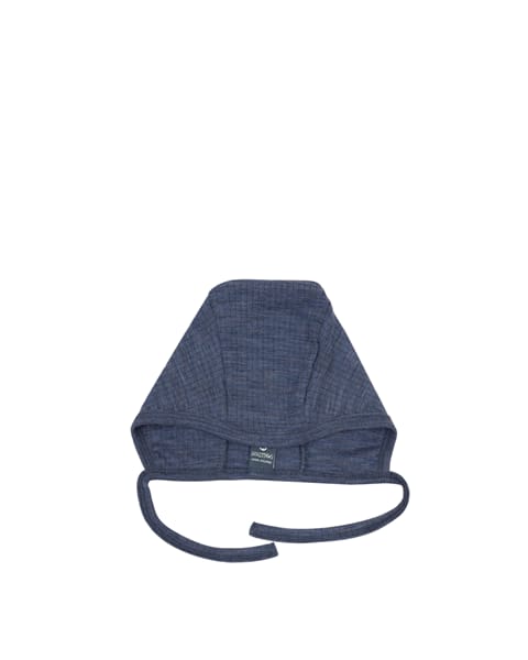Ungbarnahúfa úr merinoull | Denim melange