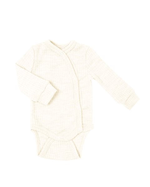 Krosssmellt samfella úr merinoull | Off white