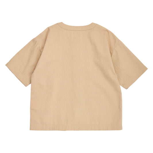 TWILL Skyrta stutterma með Kínakraga | Safari