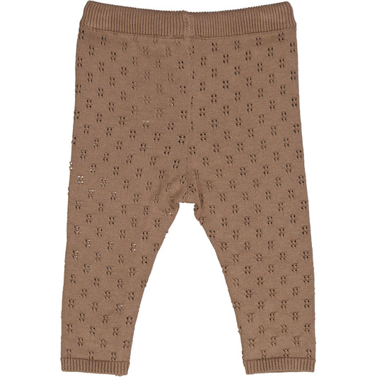 KNIT Buxur með gatamynstri | Walnut