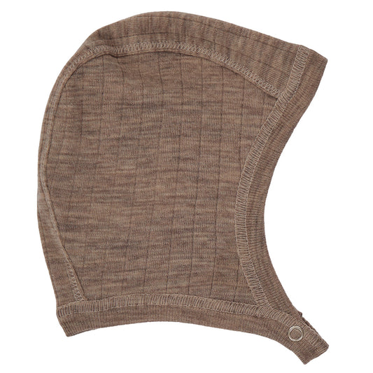 WOOLLY RIB Hjálmhúfa Merinoull | Walnut melange