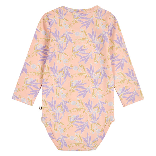 PEONY Samfella með rykkingu og blómamynstri | Peach
