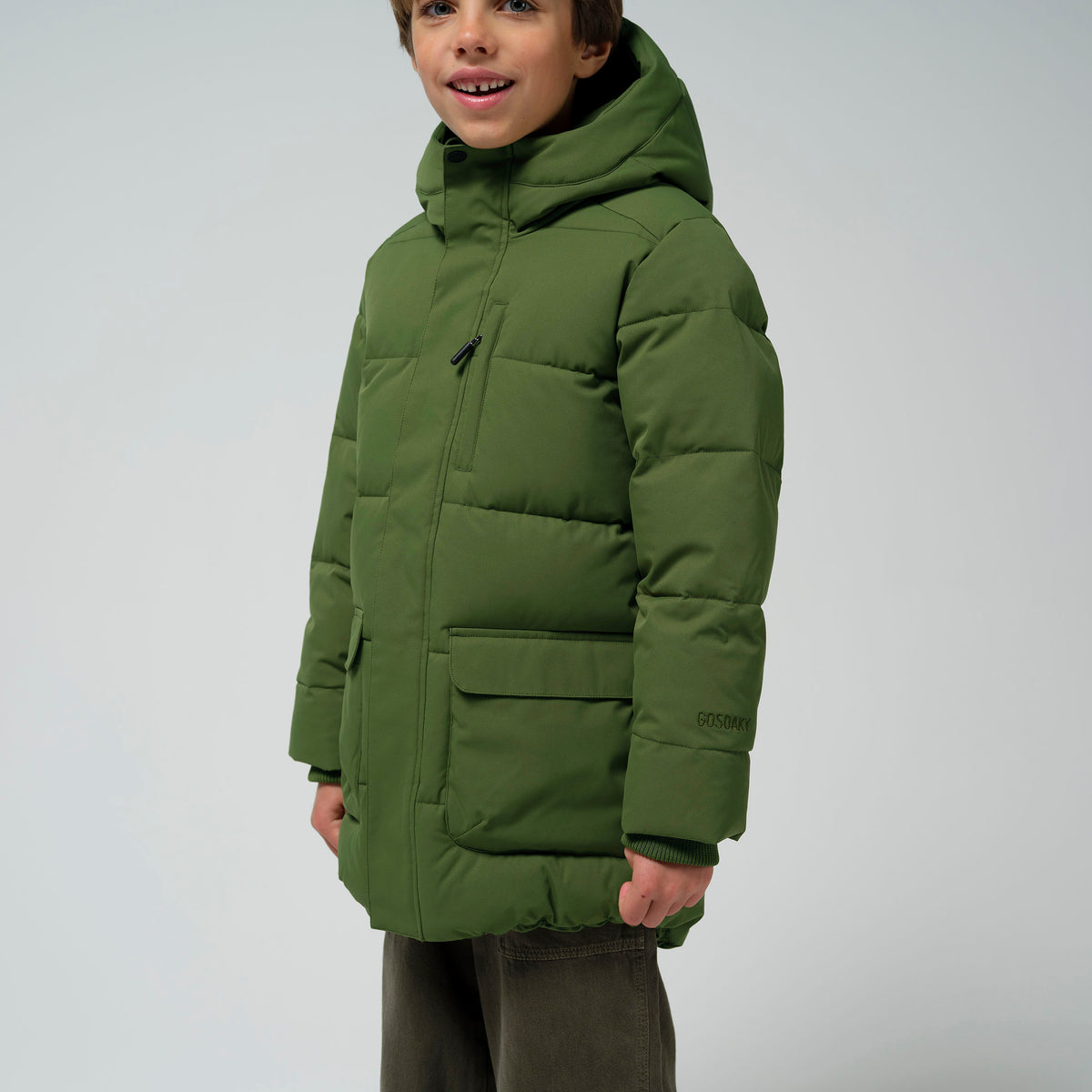 TIGER EYE Vatnsheld úlpa | Pesto Green – stúdíómynd 8