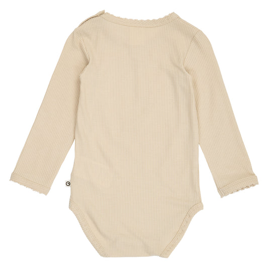 Mellow Picot síðerma Tencel-samfella í litnum Eik - bakhlið