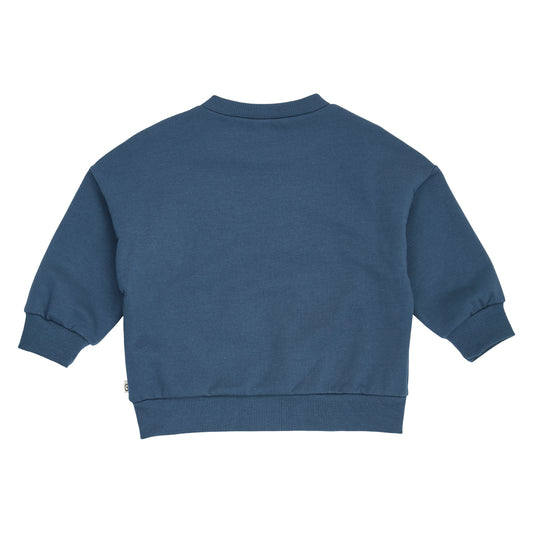 Cozy Me peysa með vasa fyrir ungabörn í litnum Dökkblár - bakhlið