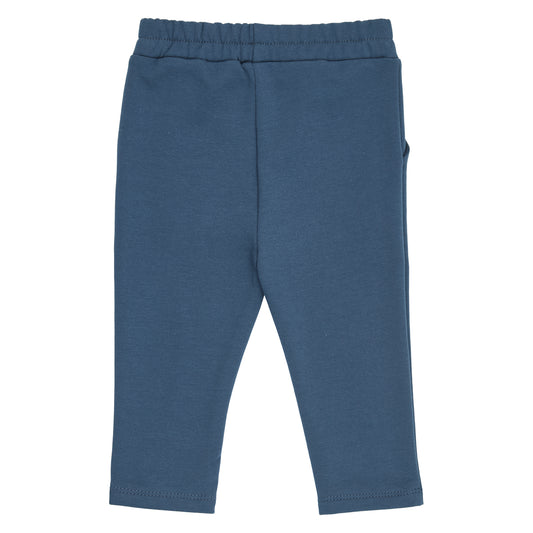 Cozy Me chino-buxur úr sweat-efni fyrir ungabörn í litnum Dökkblár - bakhlið