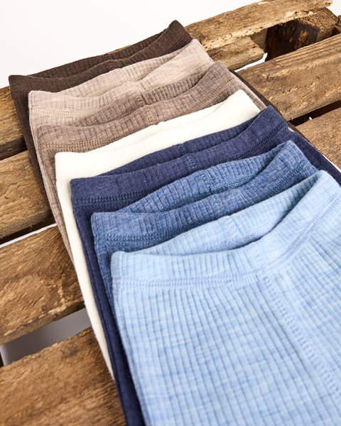 Leggings úr merinoull | Denim melange