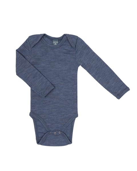 Langermasamfella úr merinoull | Denim melange