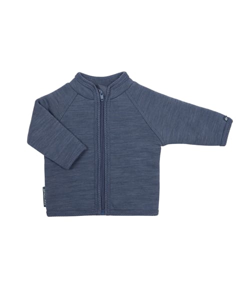 Ullarflíspeysa með rennilás | Denim melange