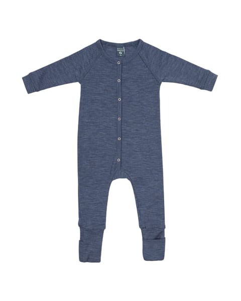 Náttgalli úr merinoull | Denim melange