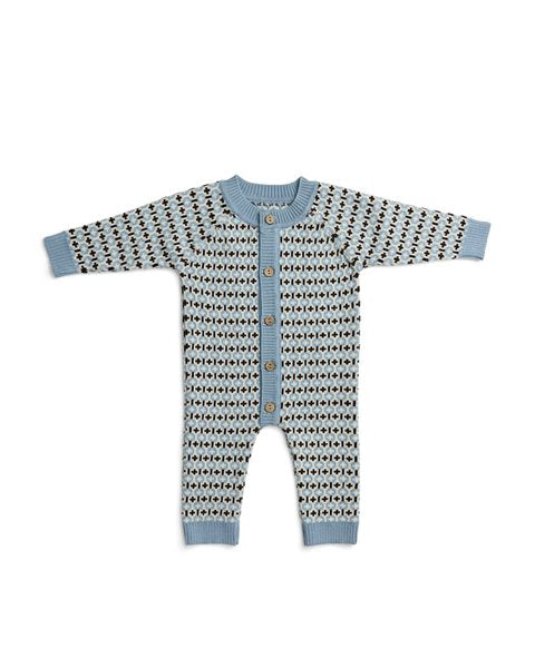 Prjónaður galli úr merinoull | Light blue