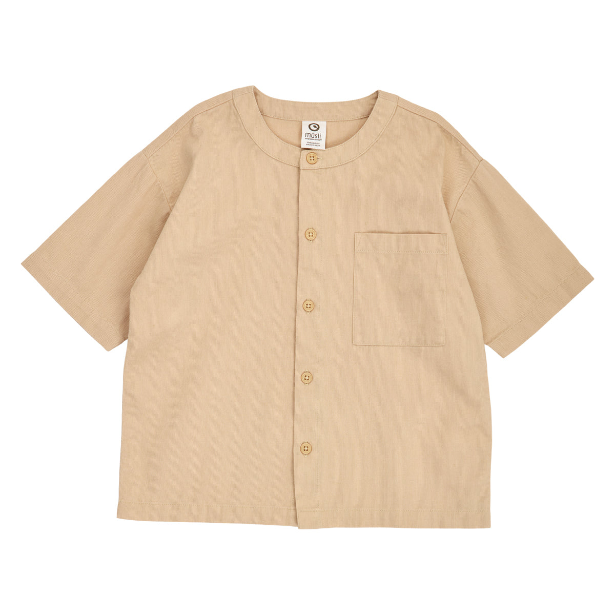 TWILL Skyrta stutterma með Kínakraga | Safari