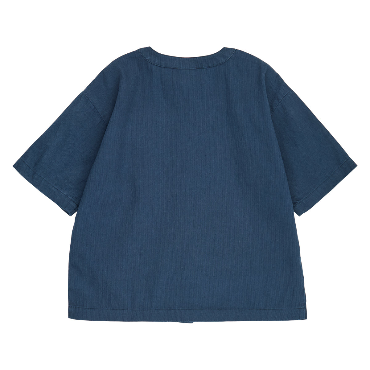 TWILL Skyrta stutterma með Kínakraga | Navy