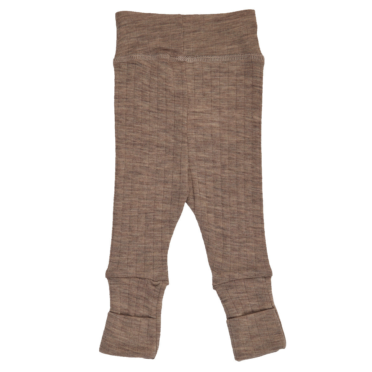 WOOLLY RIB Buxur Merinoull með lokanlegum sokkum | Walnut melange