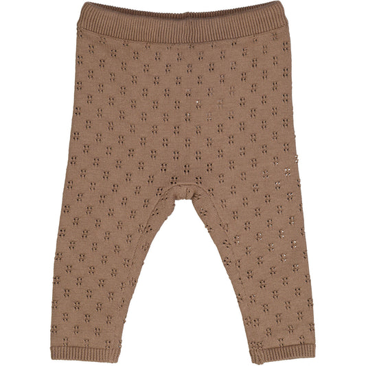 KNIT Buxur með gatamynstri | Walnut