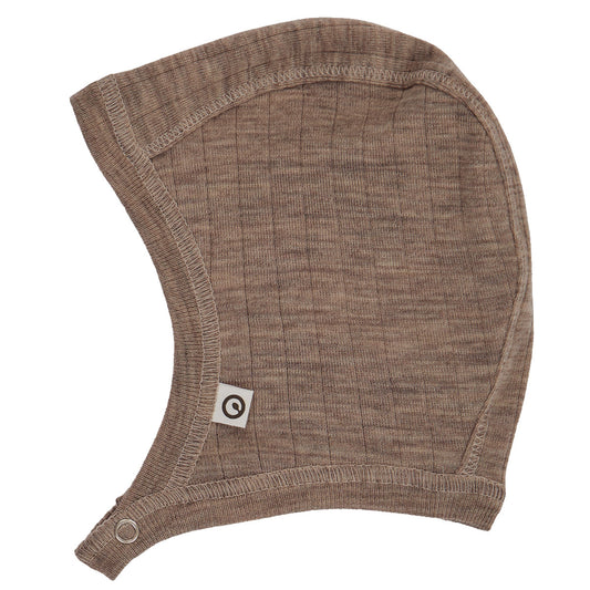 WOOLLY RIB Hjálmhúfa Merinoull | Walnut melange