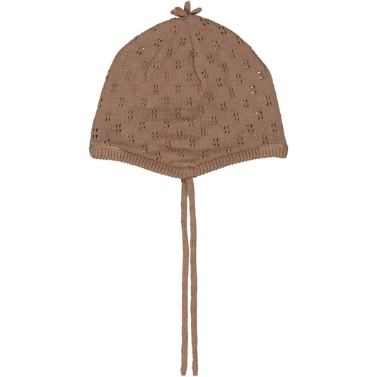 KNIT Húfa með gatamynstri | Walnut