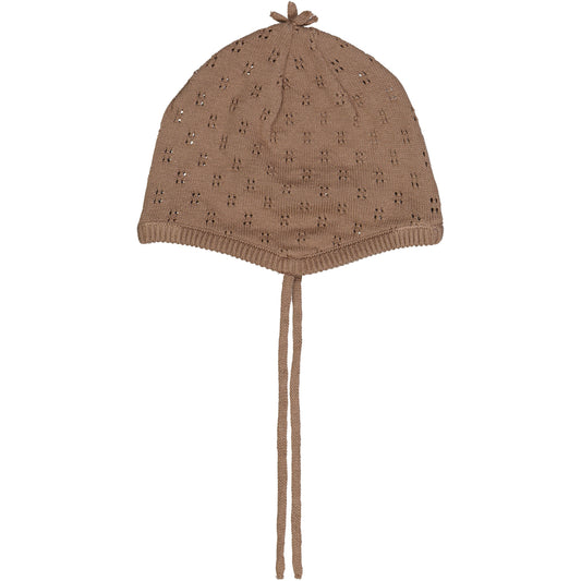 KNIT Húfa með gatamynstri | Walnut