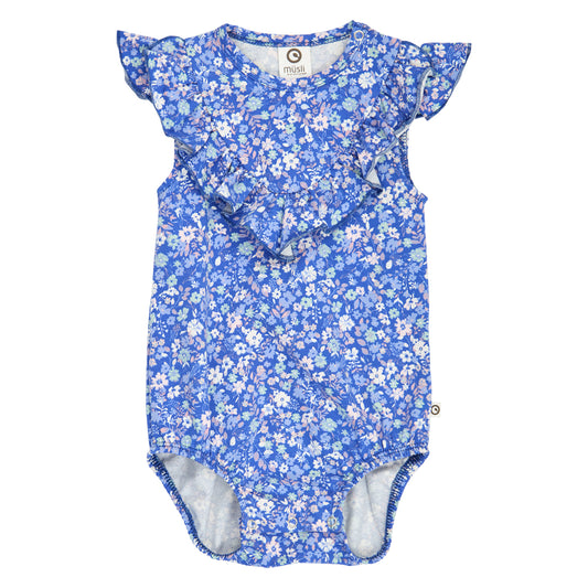 PRIMROSE Samfella með pífukraga | Azure blue