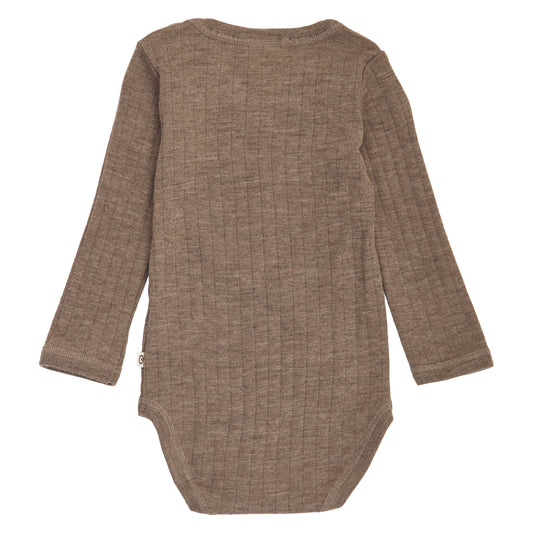 WOOLLY RIB Samfella Merinoull | Walnut melange