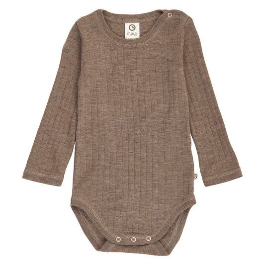 WOOLLY RIB Samfella Merinoull | Walnut melange