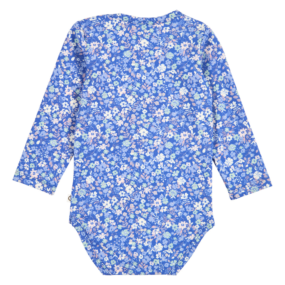 PRIMROSE Samfella með rykkingu og blómamynstri | Azure blue
