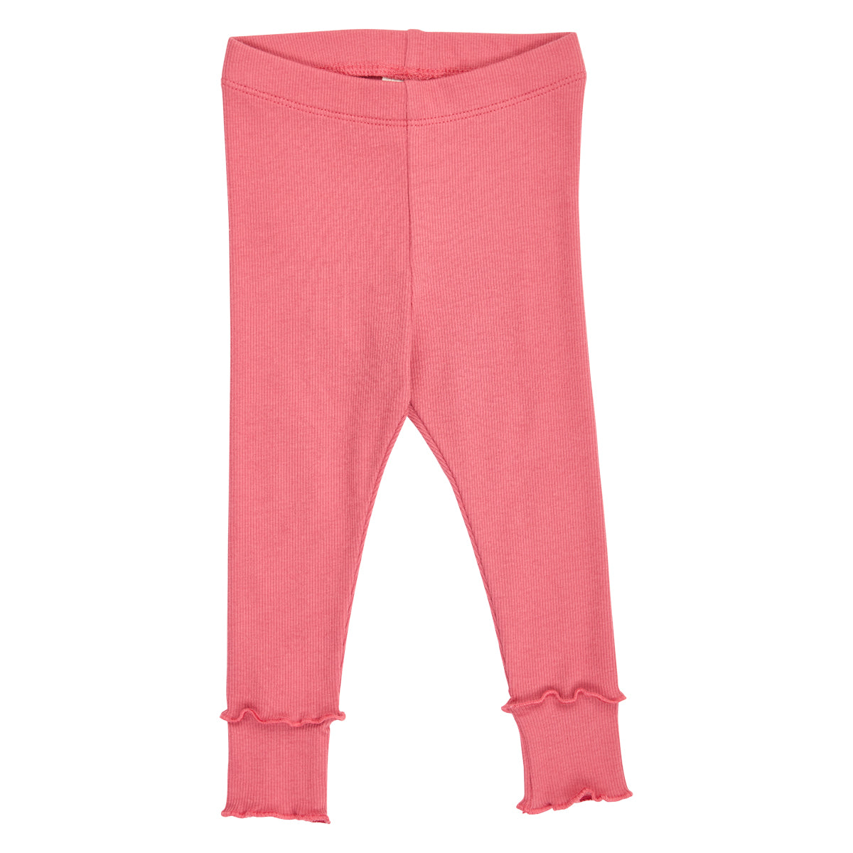 Cozy Me riffluprjónaðar vaxtarleggings fyrir ungabörn í litnum Barokkbleikur - framhlið
