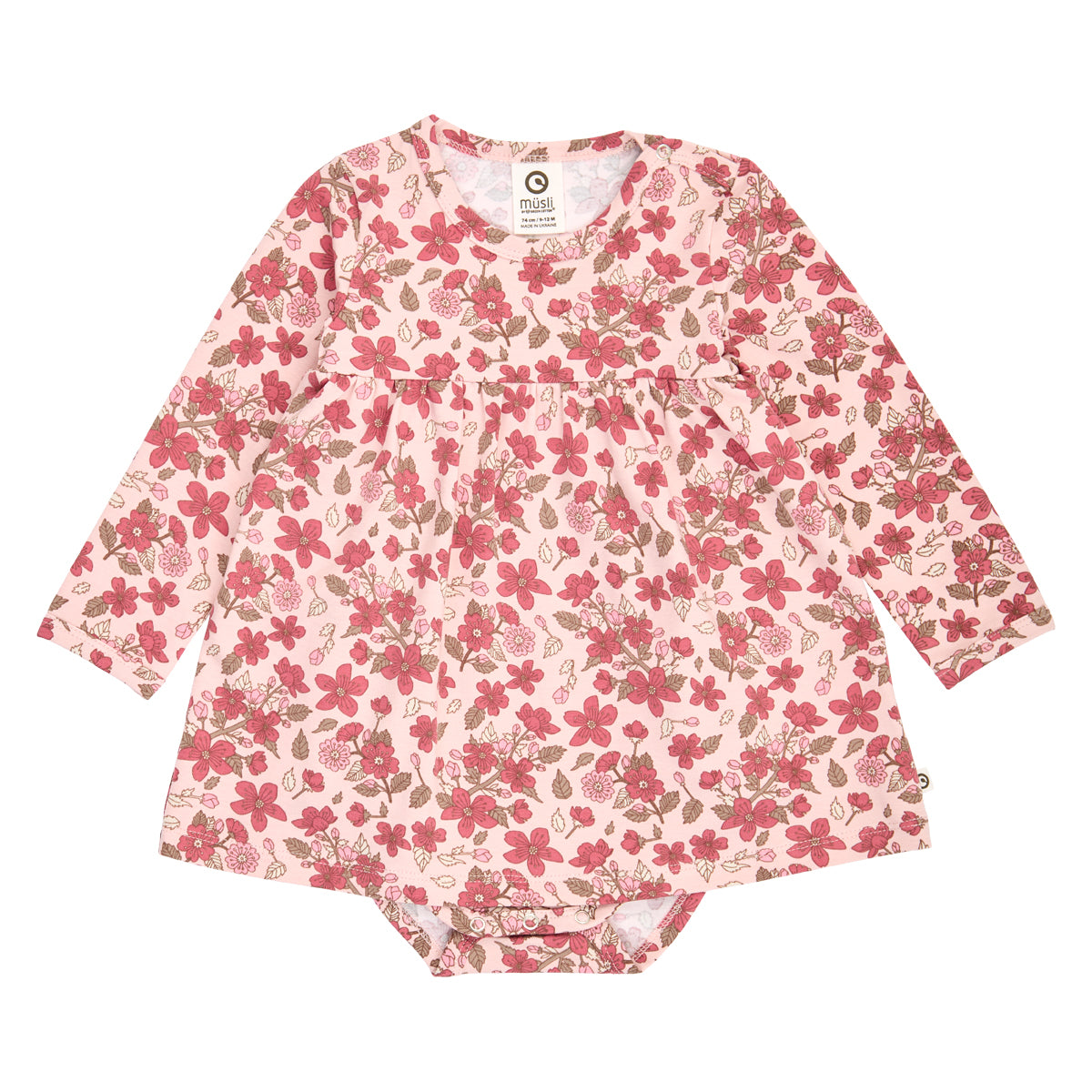 Velora síðerma samfellukjóll í litnum Fölbleikur / barokkbleikur / móbleikur - framhlið