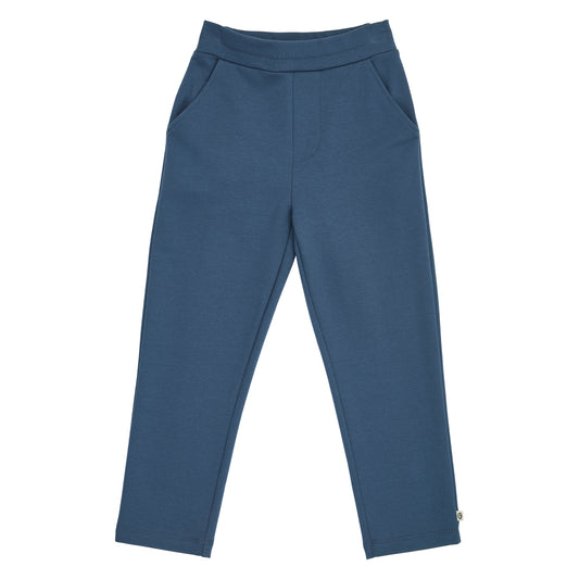 Cozy Me chino-buxur úr sweat-efni í litnum Dökkblár - framhlið