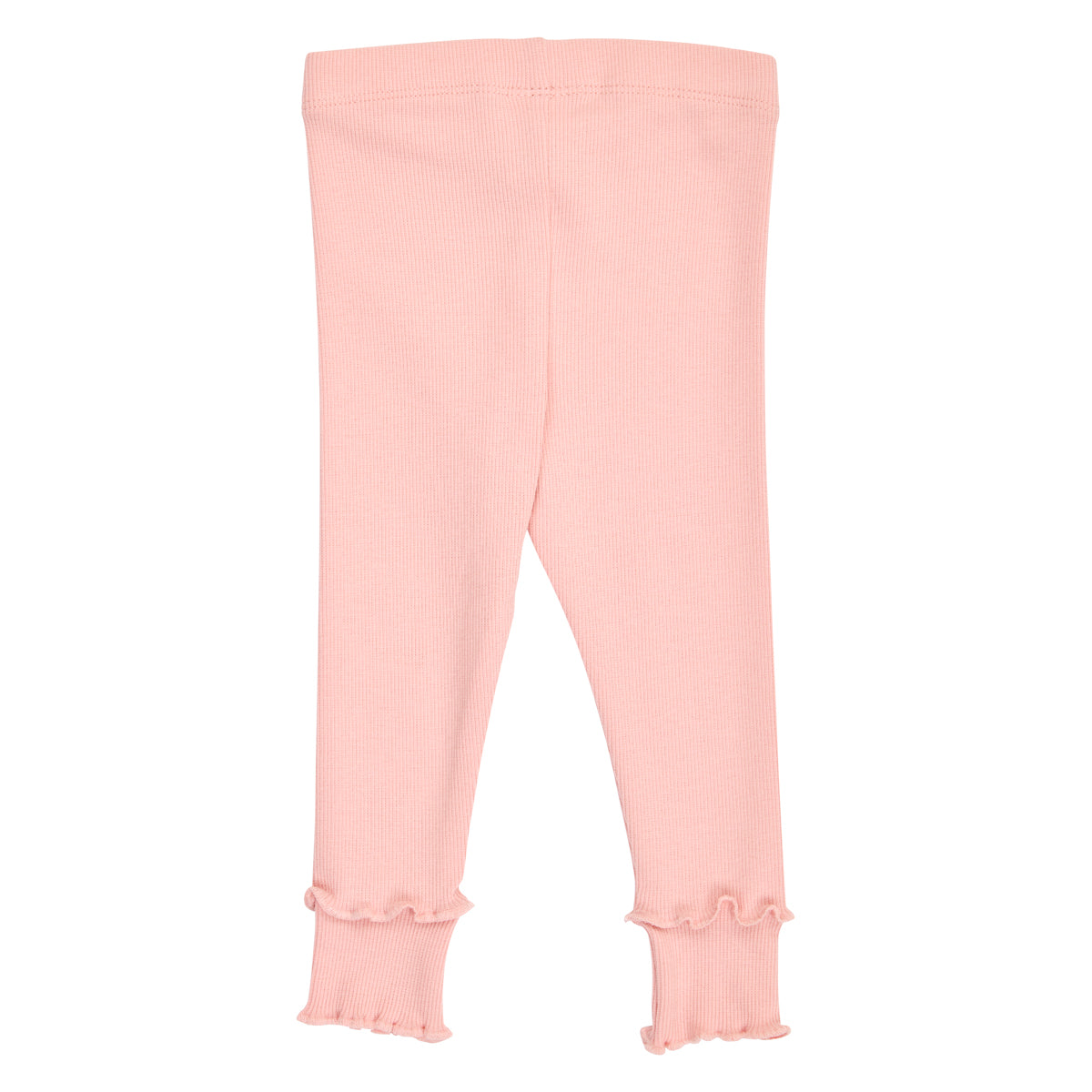 Cozy Me riffluprjónaðar vaxtarleggings fyrir ungabörn í litnum Fölbleikur - bakhlið
