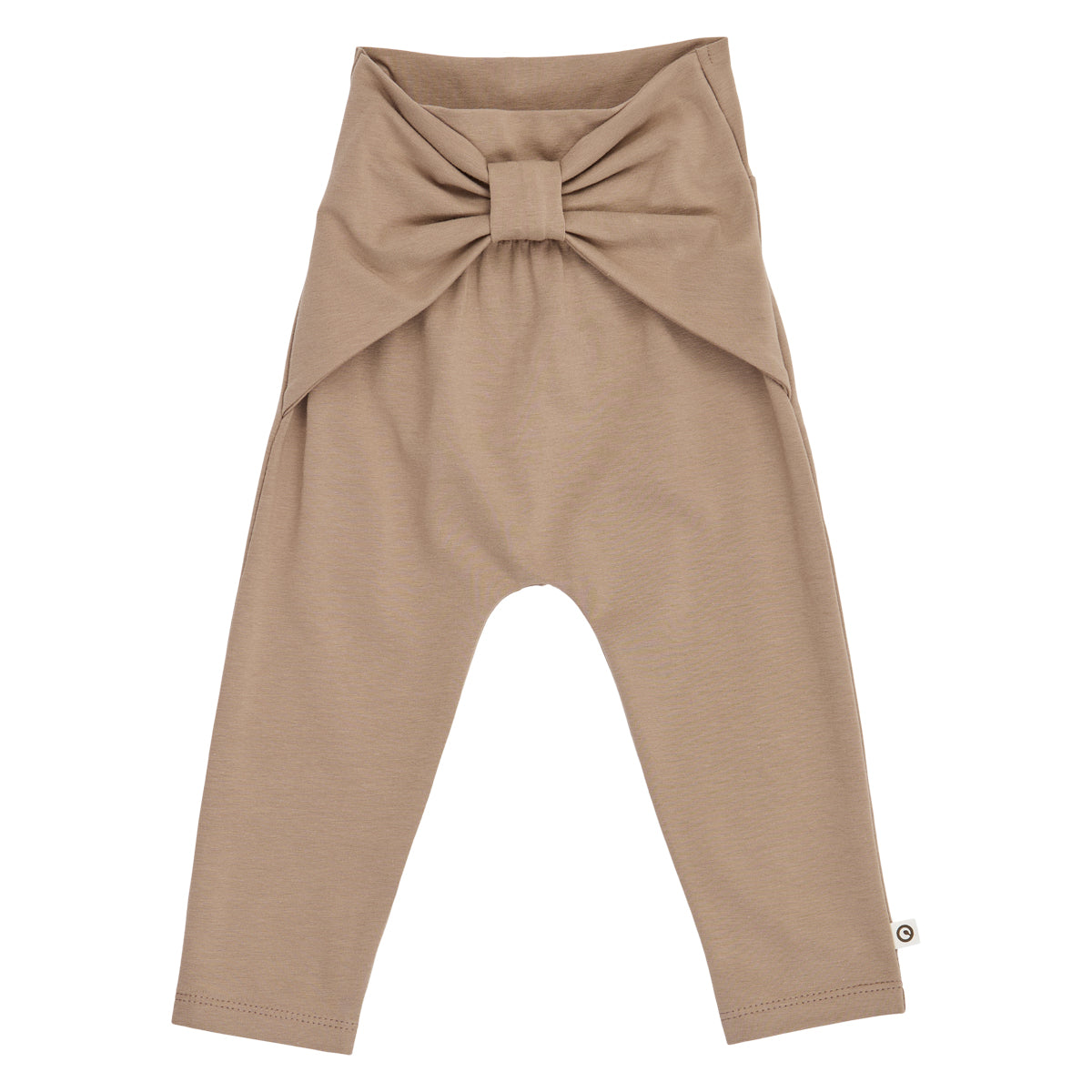 Cozy Me buxur með slaufu fyrir ungabörn í litnum Valhneta - framhlið