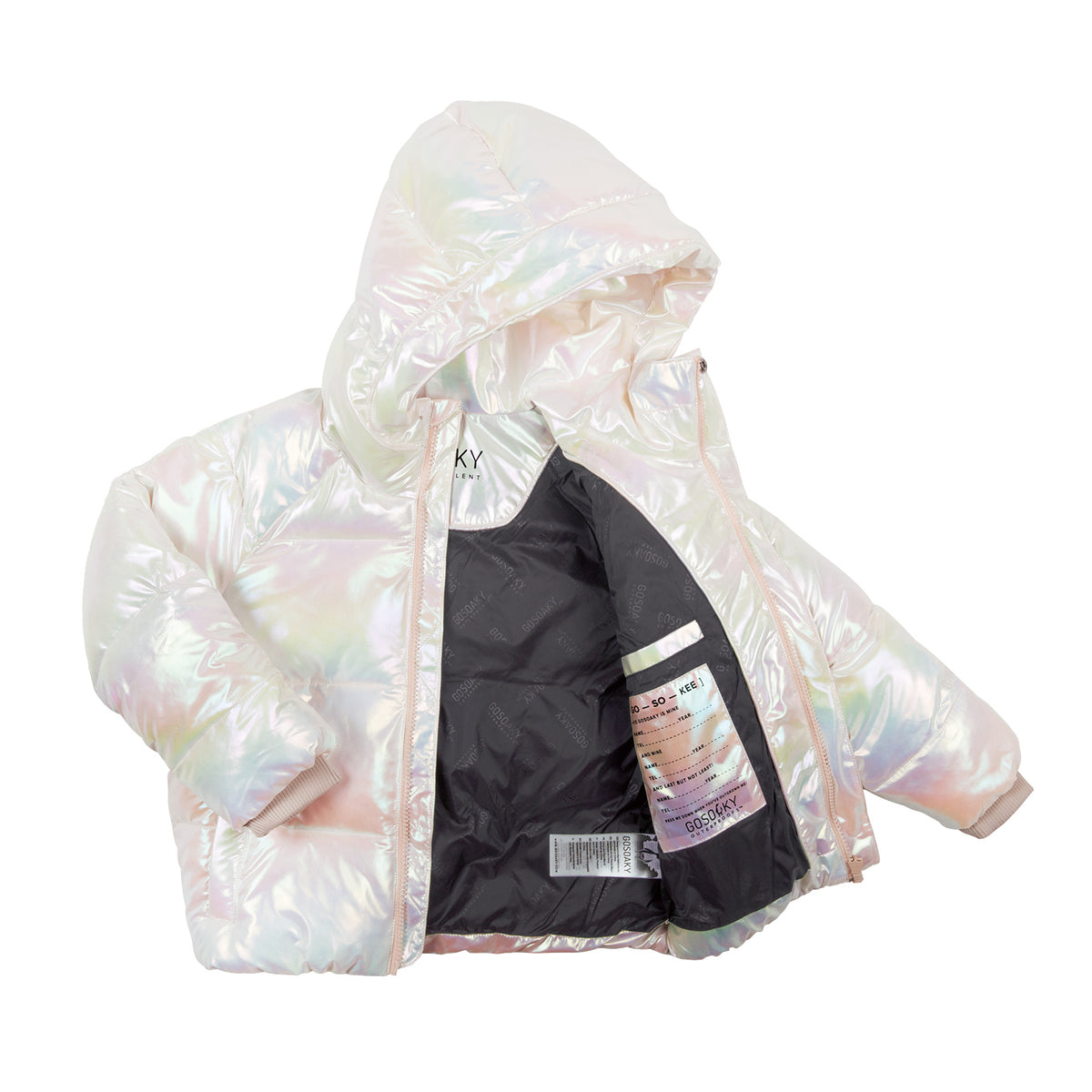 FLASHY DRAGON Vatnsfráhrindandi úlpa | Pearl Foil – flíkin opin