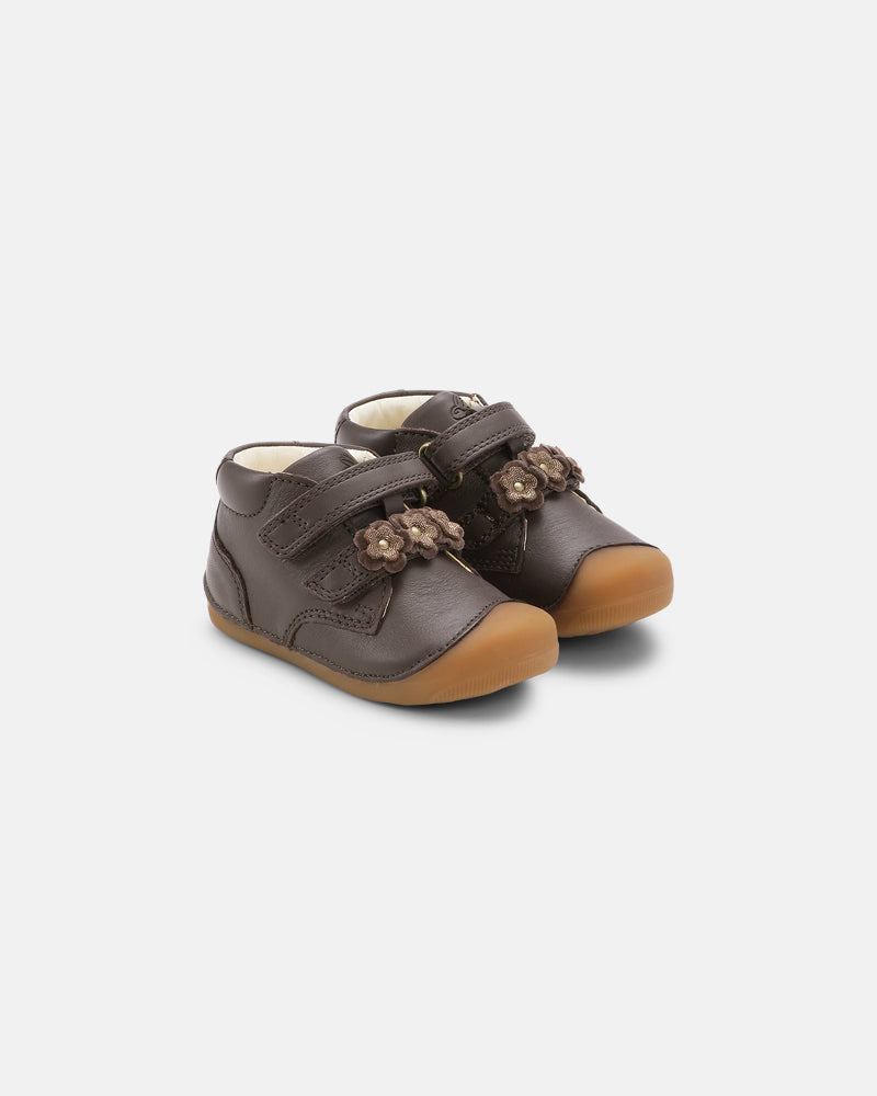 Leðurskór Petit Flower | Dark Brown