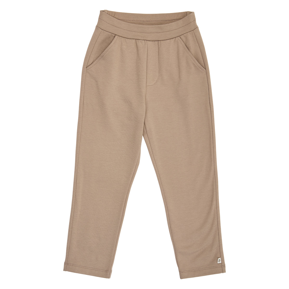 Cozy Me chino-buxur úr sweat-efni í litnum Valhneta - framhlið