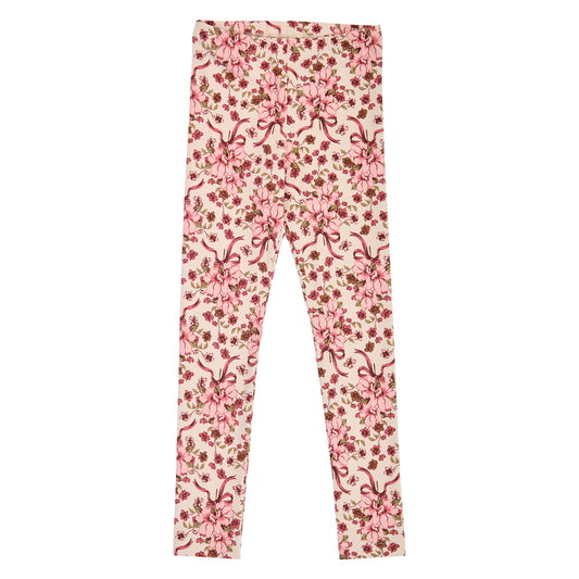 Bouquet leggings í litnum Eik / fölbleikur / barokkbleikur - framhlið