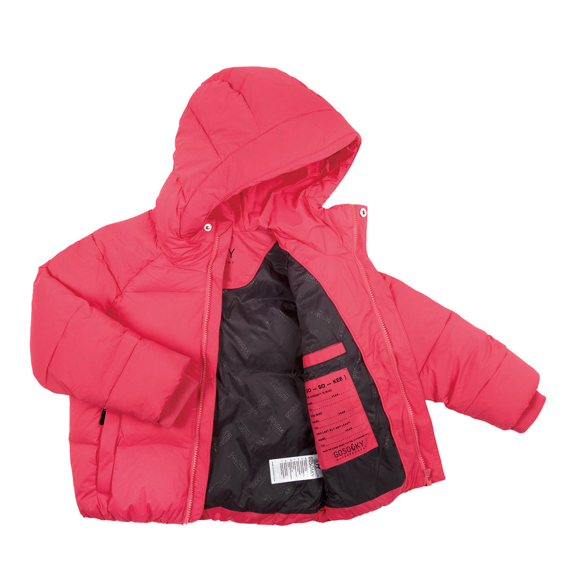 FLASHY DRAGON Vatnsfráhrindandi úlpa | Paradise Pink – flíkin opin