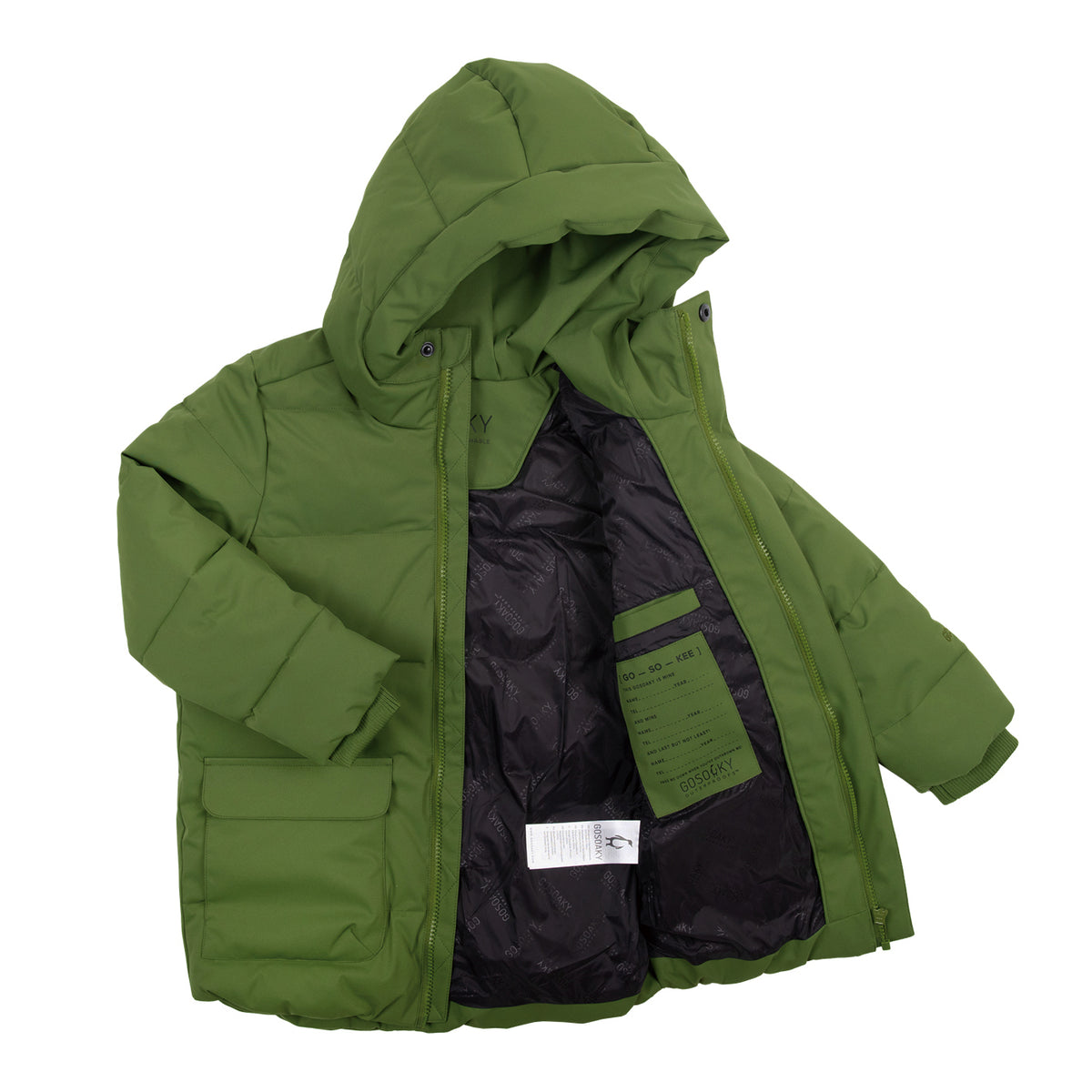 TIGER EYE Vatnsheld úlpa | Pesto Green – flíkin opin