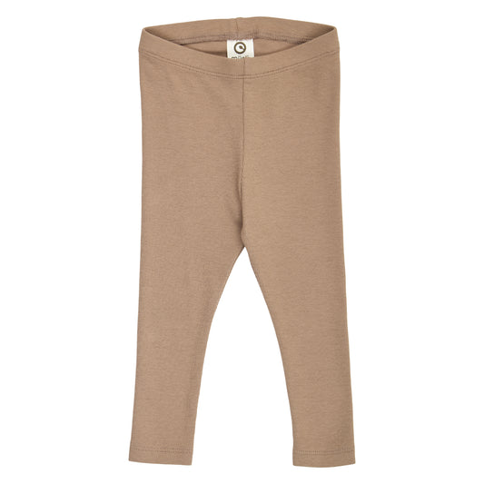 Cozy Me riffluprjónaðar leggings fyrir ungabörn í litnum Valhneta - framhlið