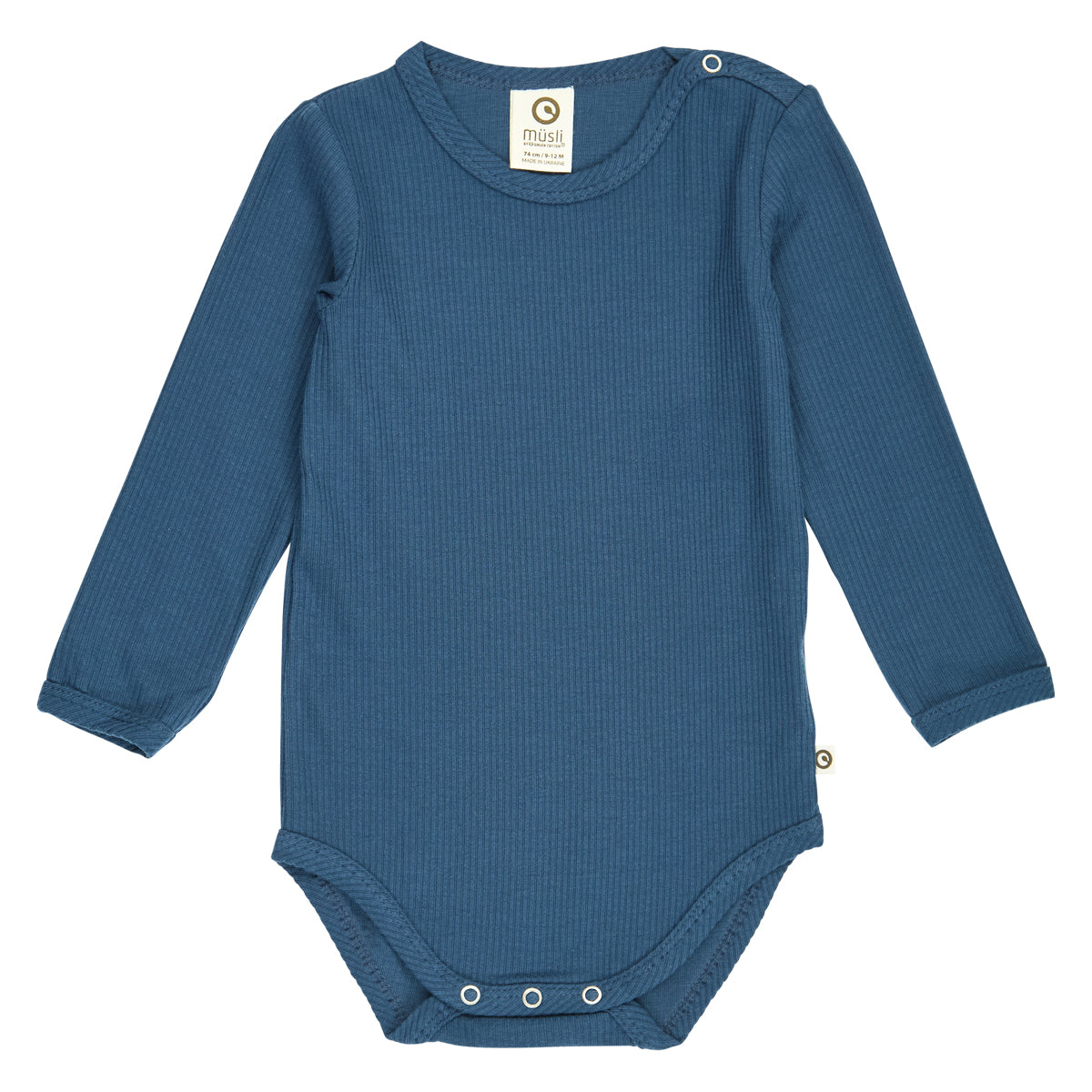 Mellow síðerma Tencel-samfella í litnum Dökkblár - framhlið