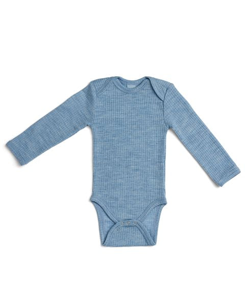 Langermasamfella úr merinoull | light blue melange